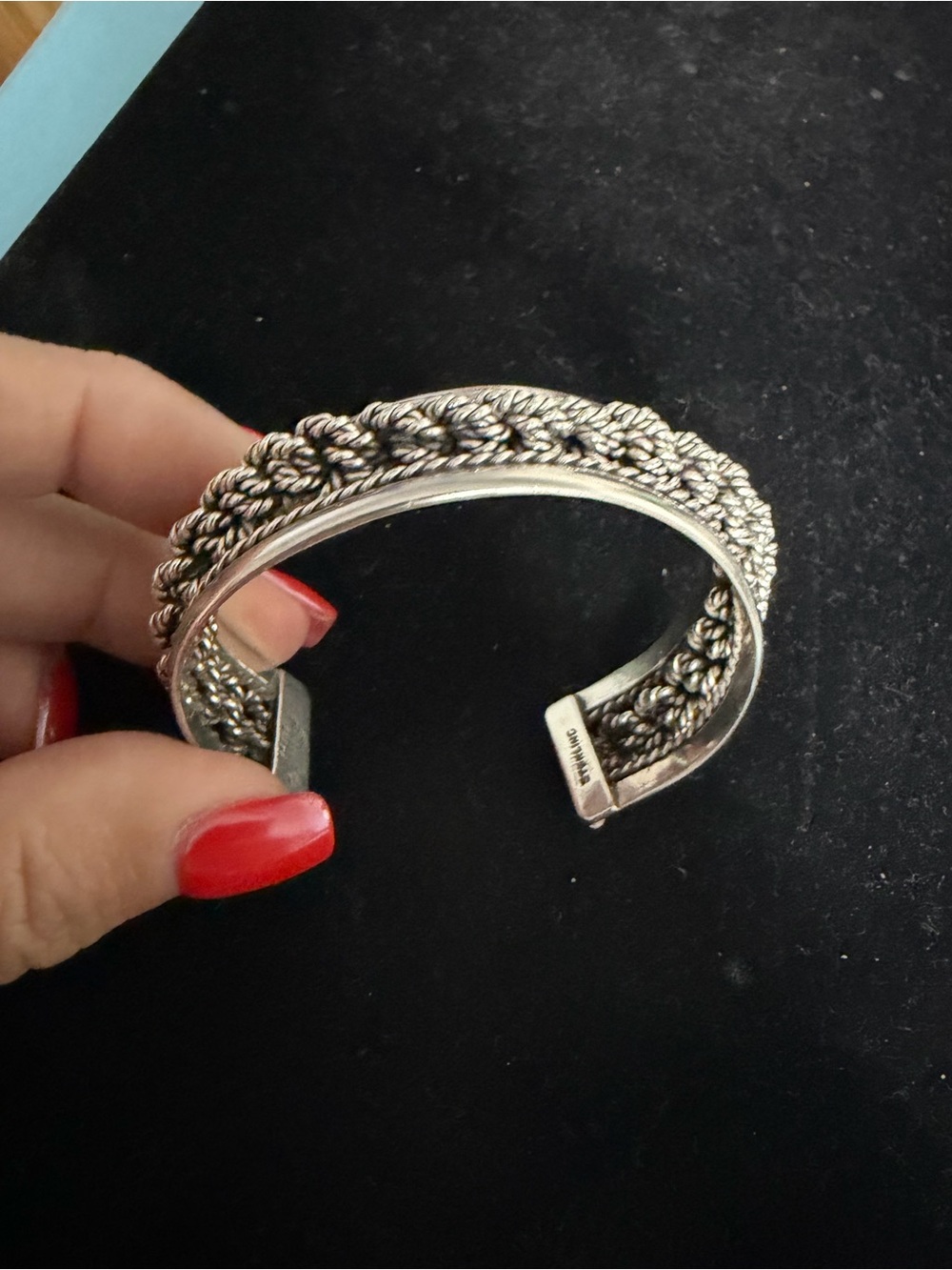 925 Sterling Silver MEXICO Braided Cuff Bracelet - Silver